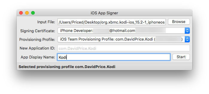 kodi says app not installed